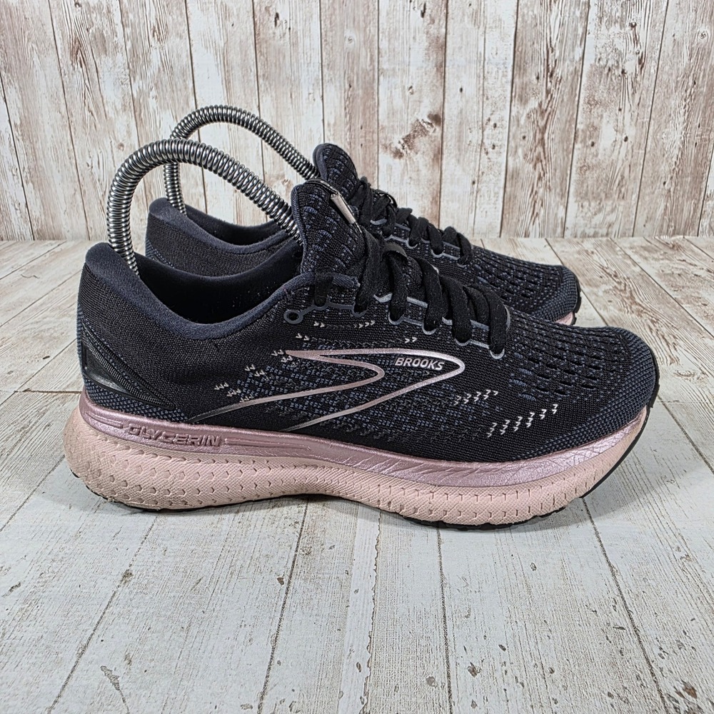 Brooks Glycerin 19 Womens Running Shoes Black Rose Gold 1203431B074 Size 6